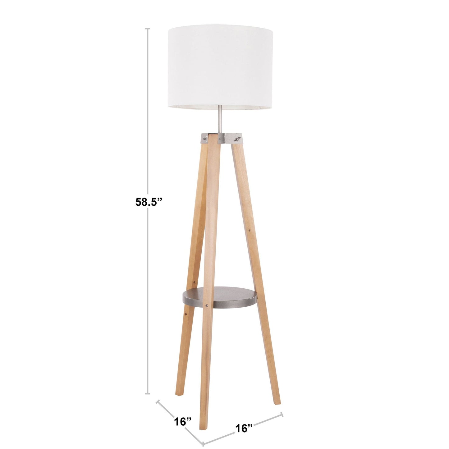 Majestic Office Furniture Shelf 59" Wood Floor Lamp