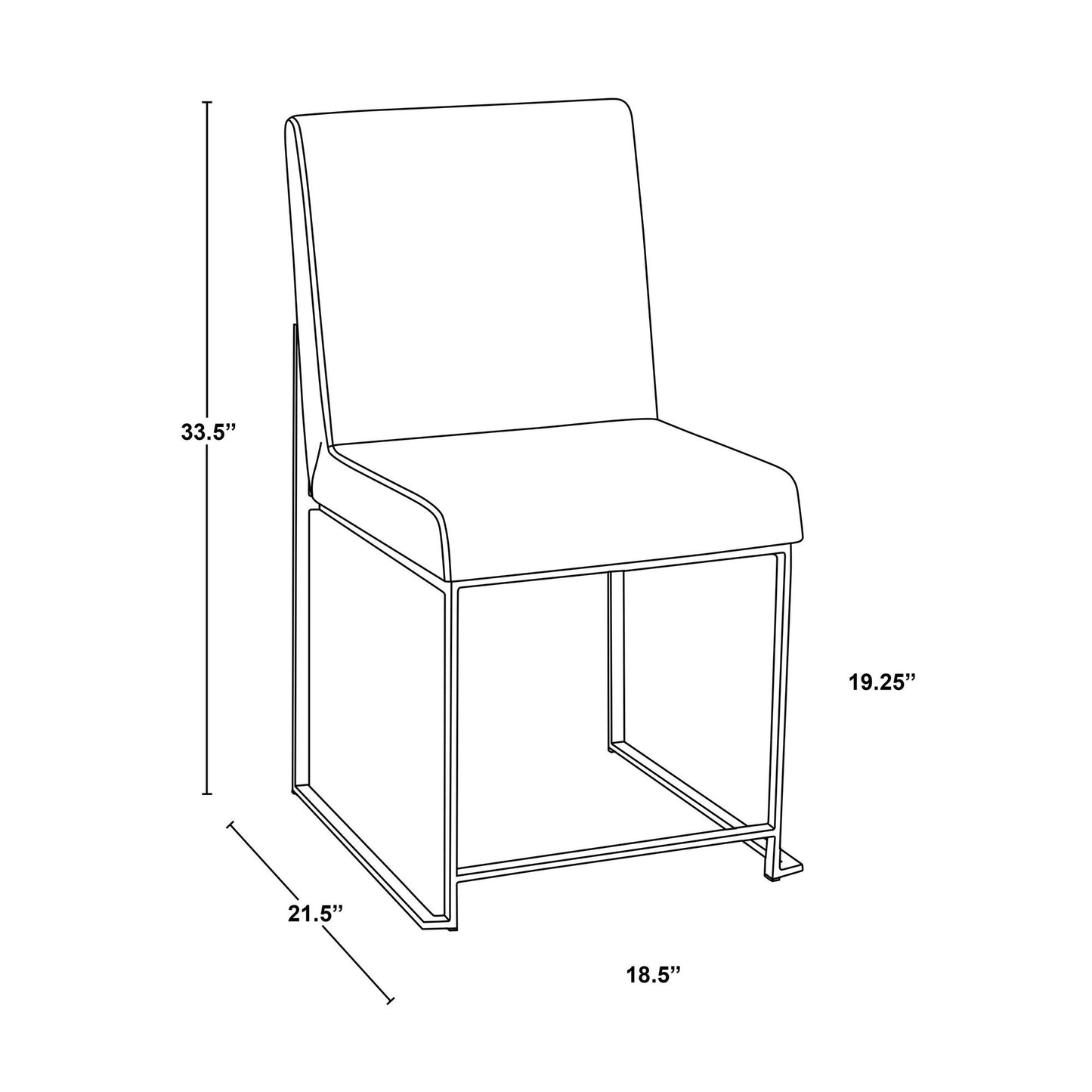 Majestic Office Furniture Back Fuji Dining Chair - Set of 2