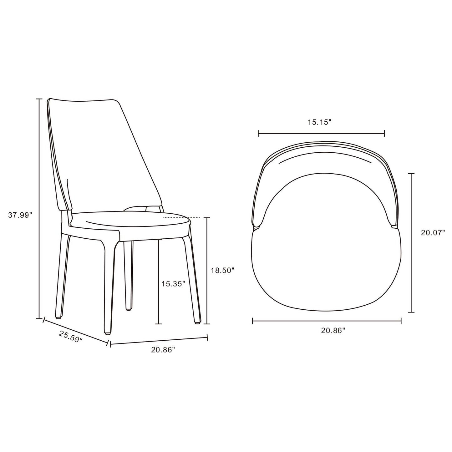 Manhattan Comfort Kara Dining Chair - Set of 2