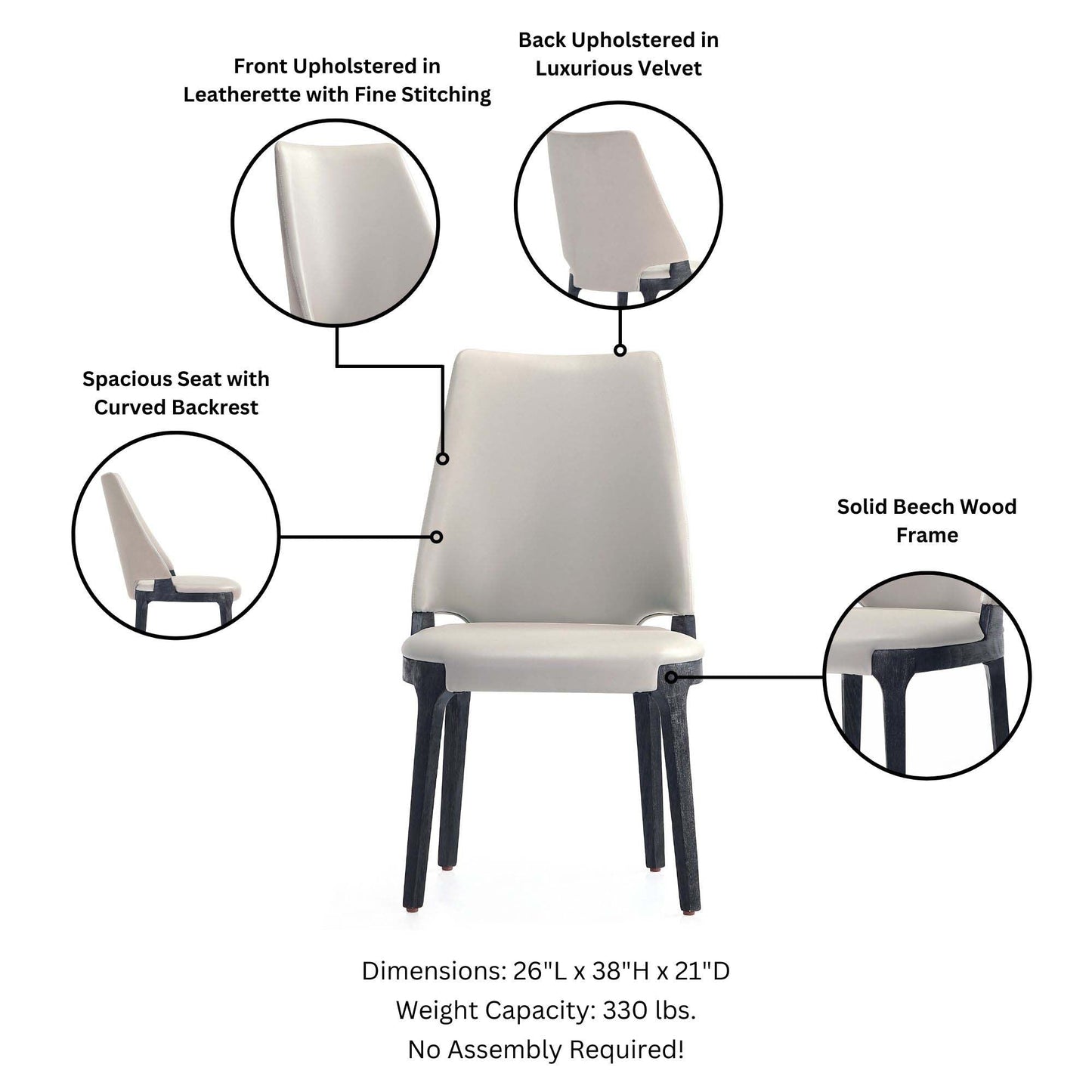 Manhattan Comfort Kara Dining Chair - Set of 2