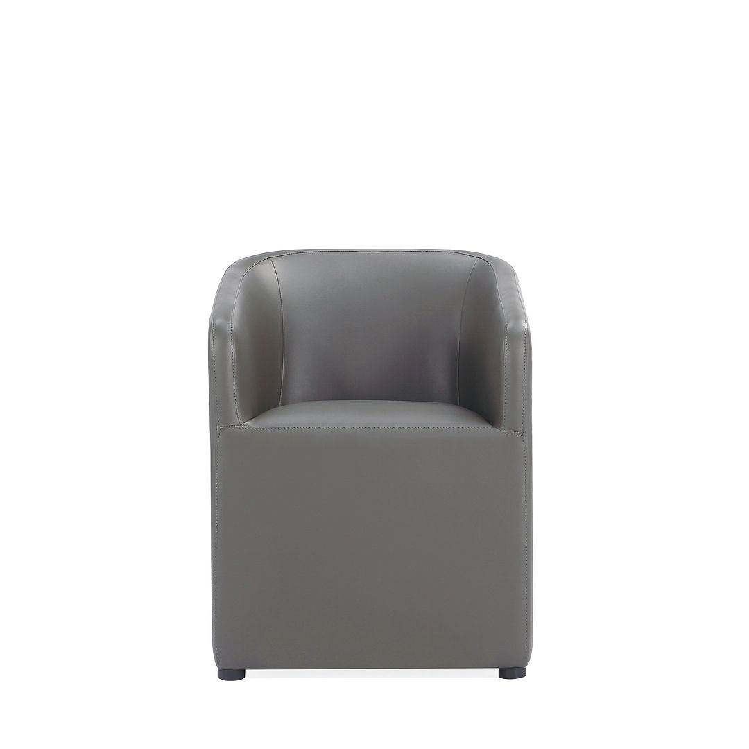 Manhattan Comfort Anna Modern Round Faux Leather Dining Armchair