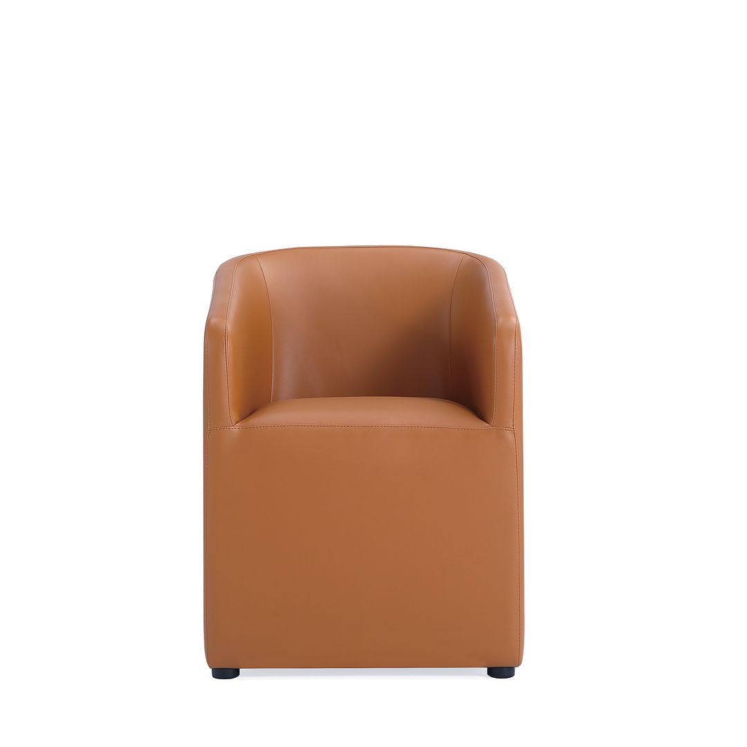Manhattan Comfort Anna Modern Round Faux Leather Dining Armchair