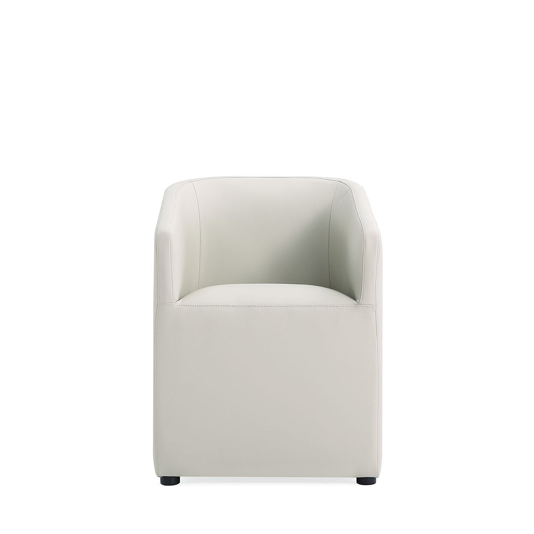 Manhattan Comfort Anna Modern Round Faux Leather Dining Armchair