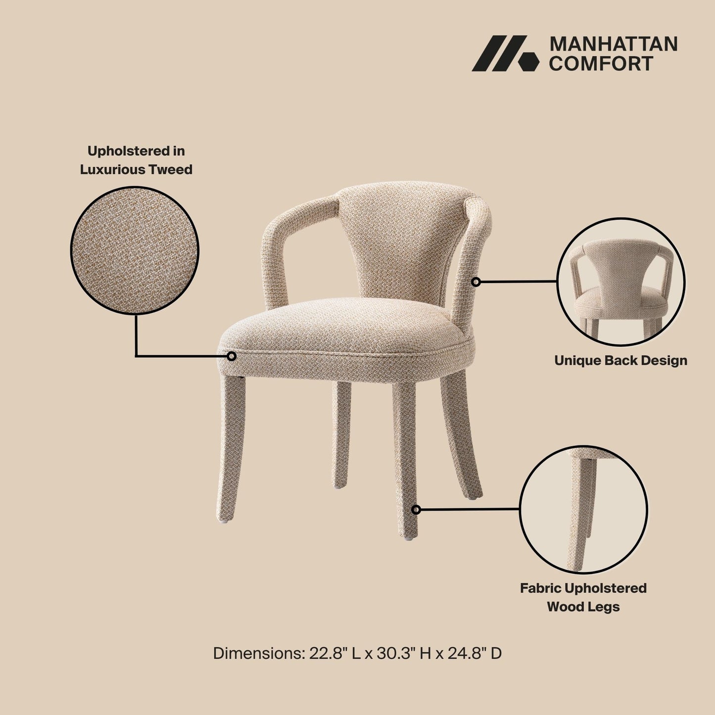 Manhattan Comfort Palmer Dining Armchair