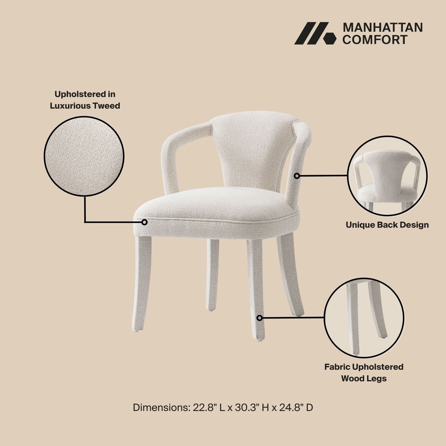 Manhattan Comfort Palmer Dining Armchair