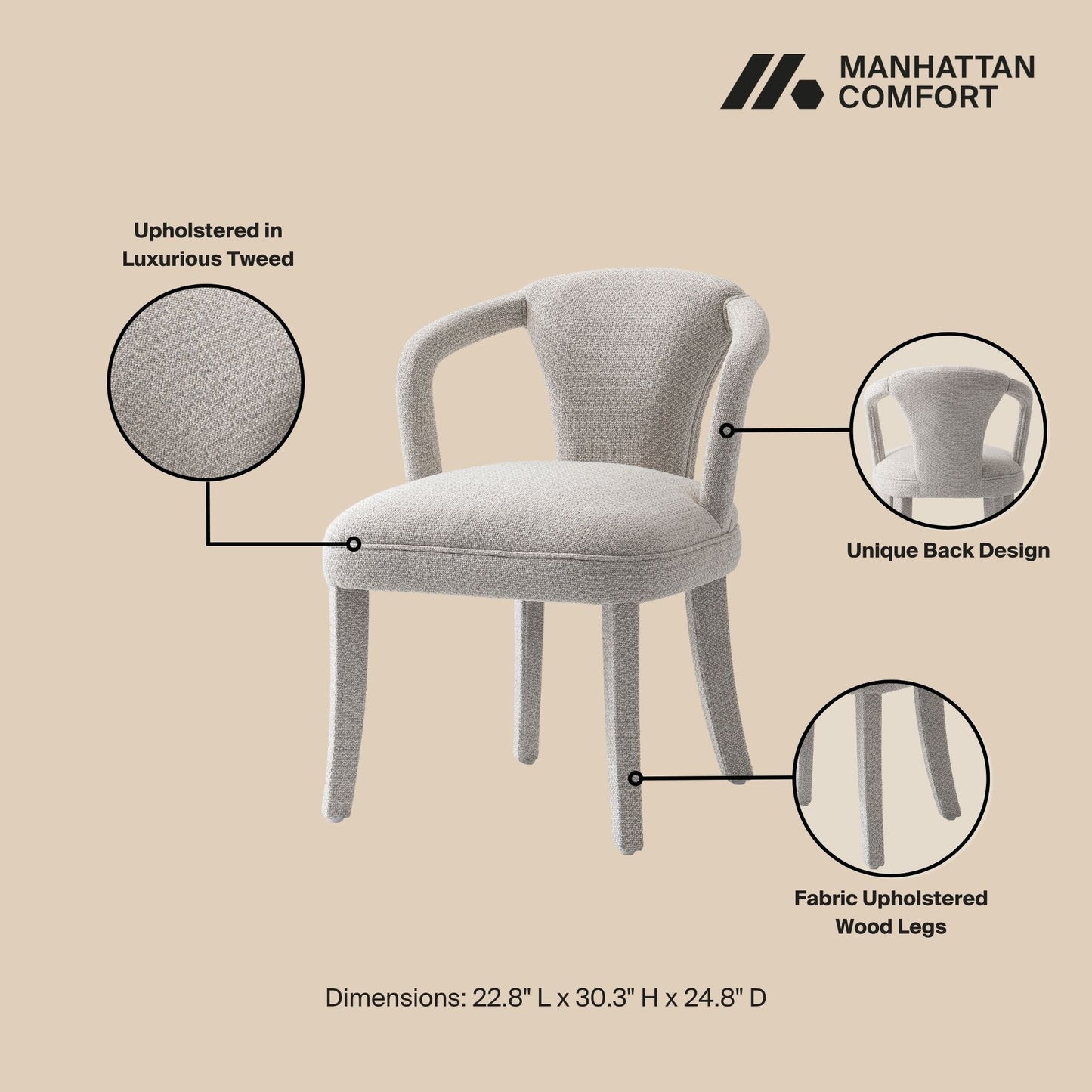 Manhattan Comfort Palmer Dining Armchair