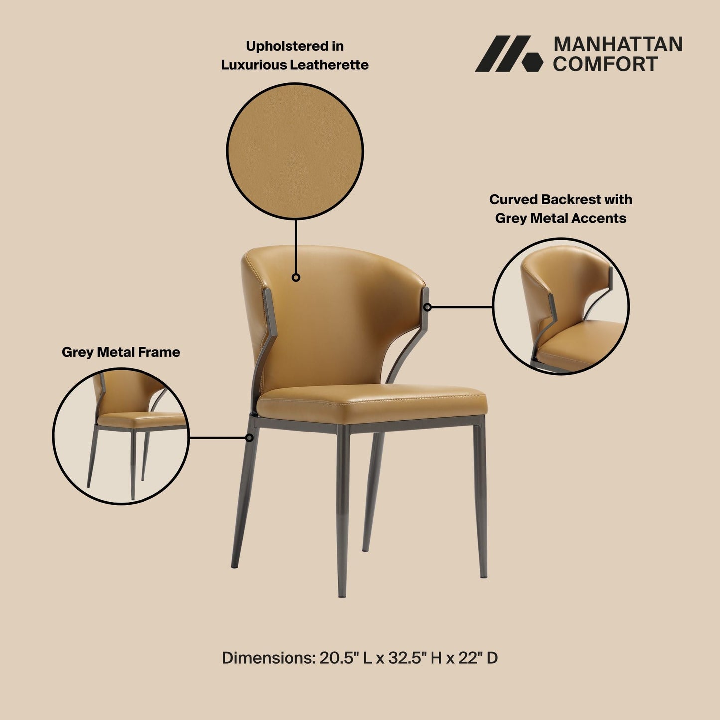 Manhattan Comfort Kirsten Dining Chair - Set of 2