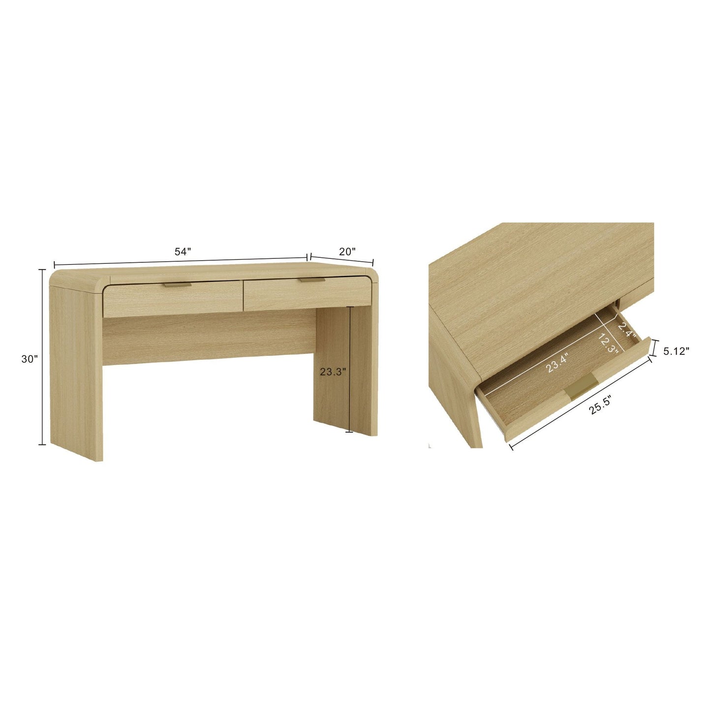 Manhattan Comfort Grace 54" Home Office Desk