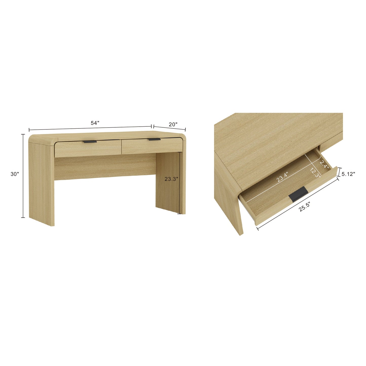 Manhattan Comfort Grace 54" Home Office Desk