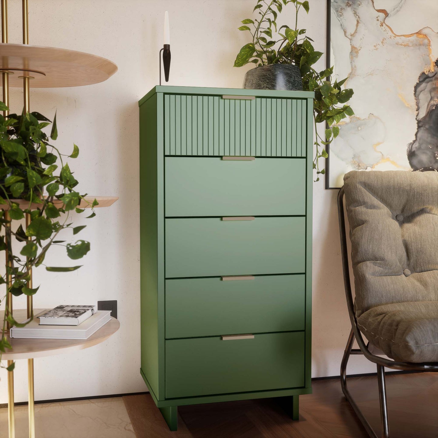 Manhattan Comfort Granville Tall Narrow Dresser
