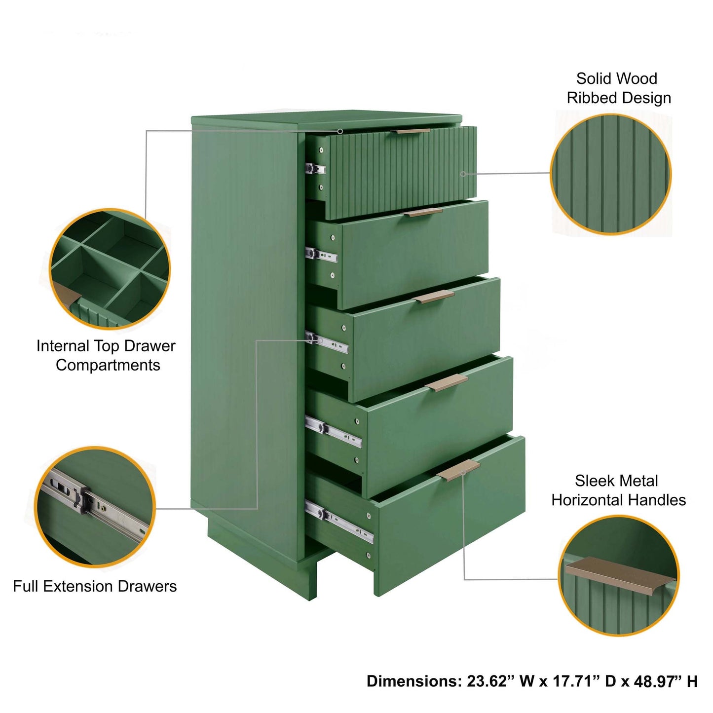 Manhattan Comfort Granville Tall Narrow Dresser