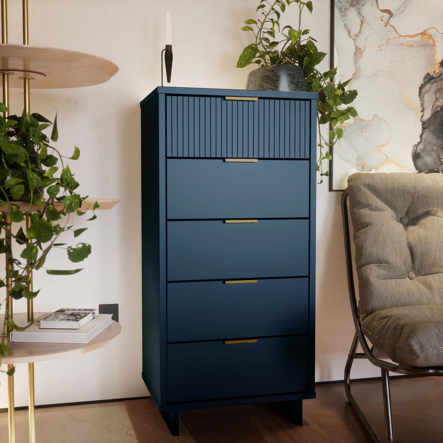 Manhattan Comfort Granville Tall Narrow Dresser