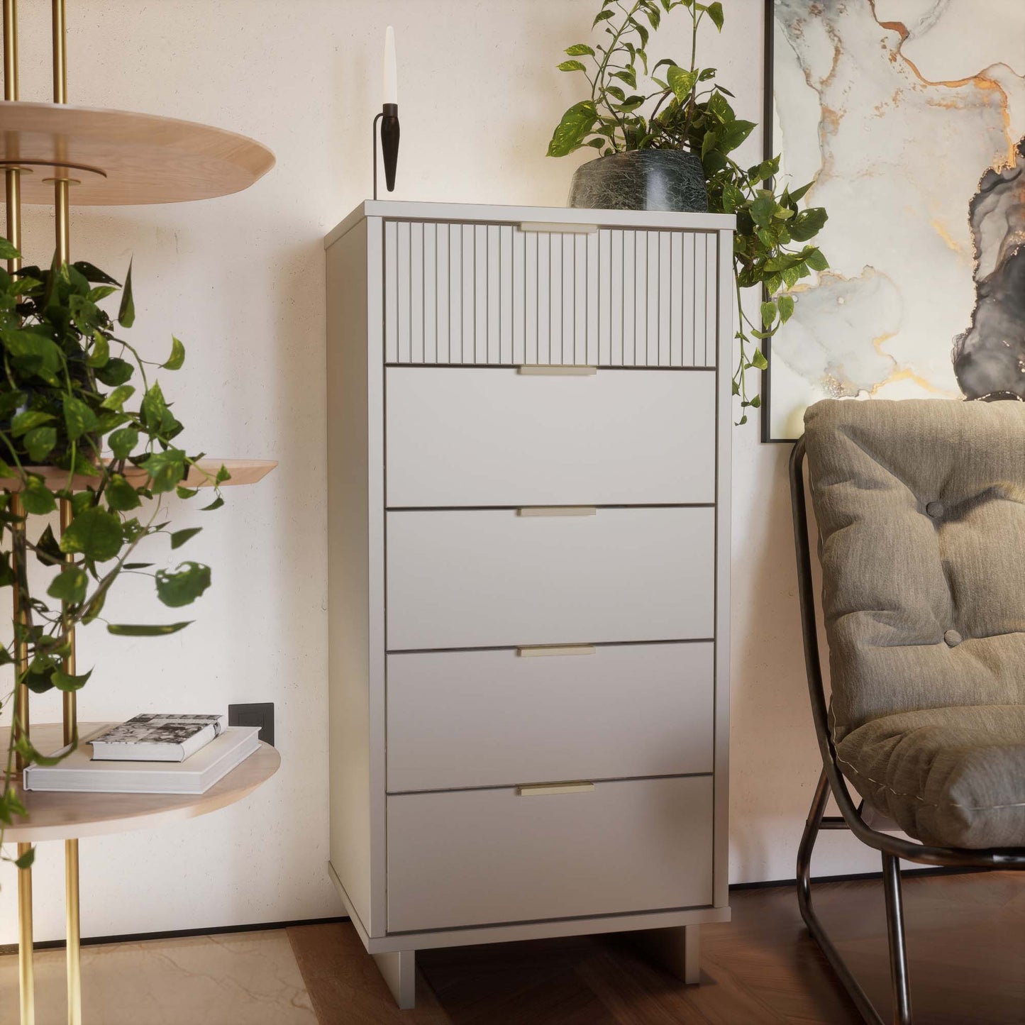 Manhattan Comfort Granville Tall Narrow Dresser