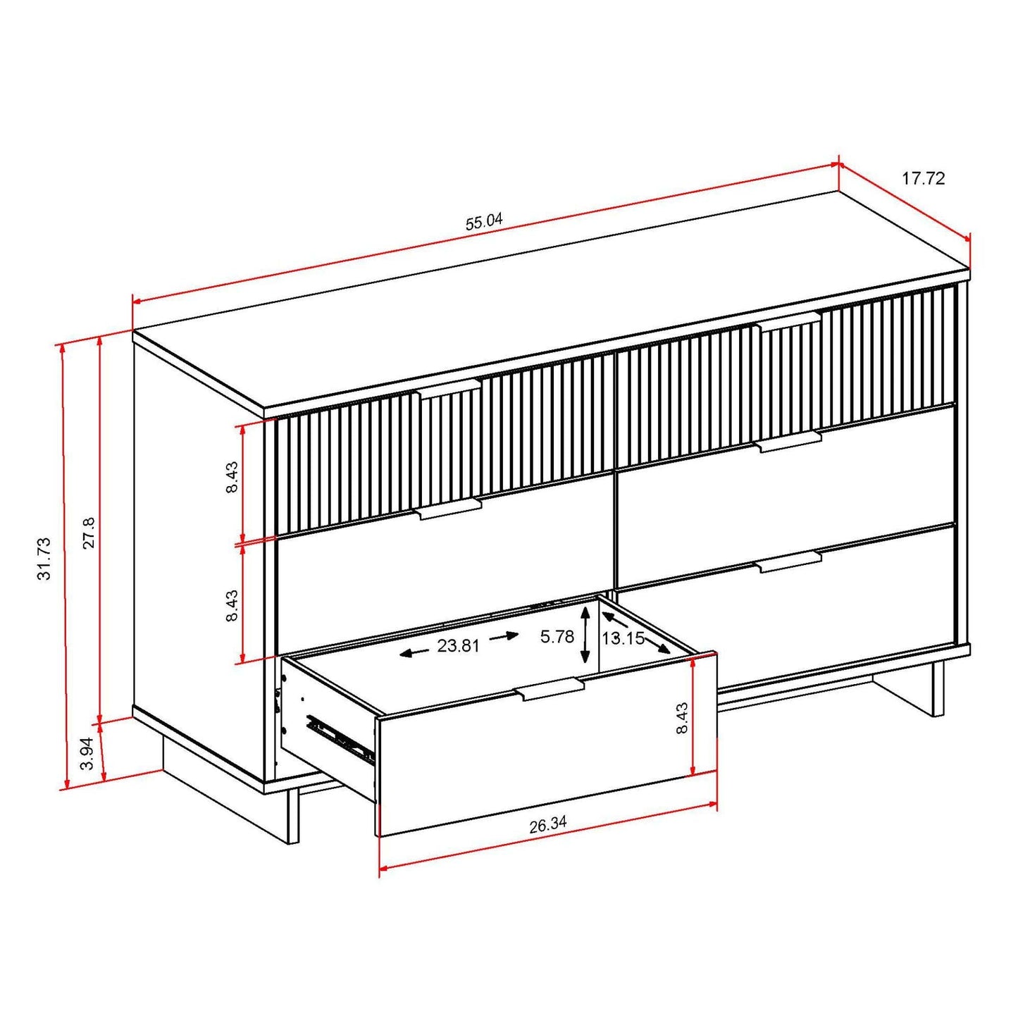 Manhattan Comfort Granville Double Wide Dresser
