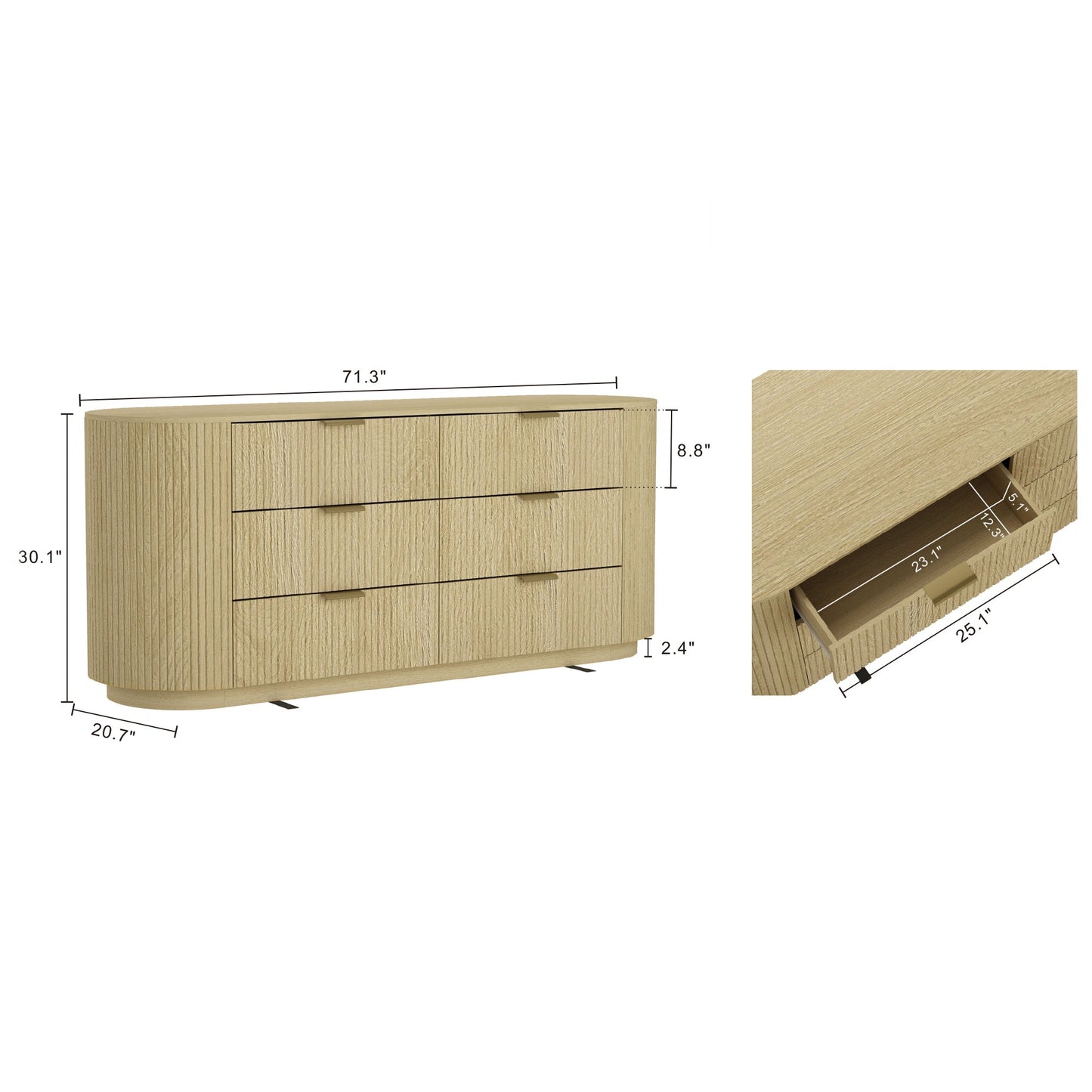 Manhattan Comfort Olivia 60" Double Dresser