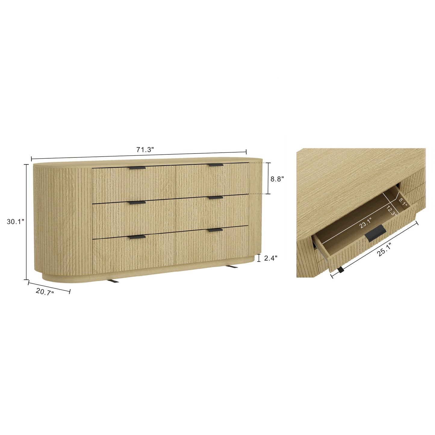 Manhattan Comfort Olivia 60" Double Dresser