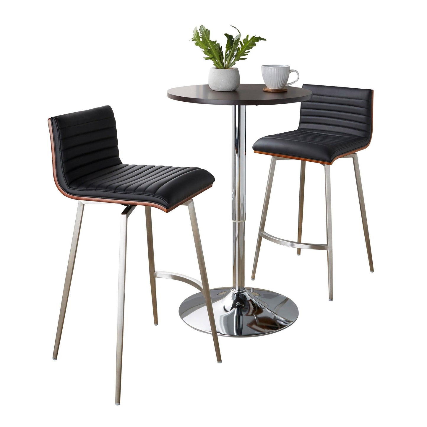 Lumisource Mason Swivel Adjustable Counter Height Dining Set - 3 Piece
