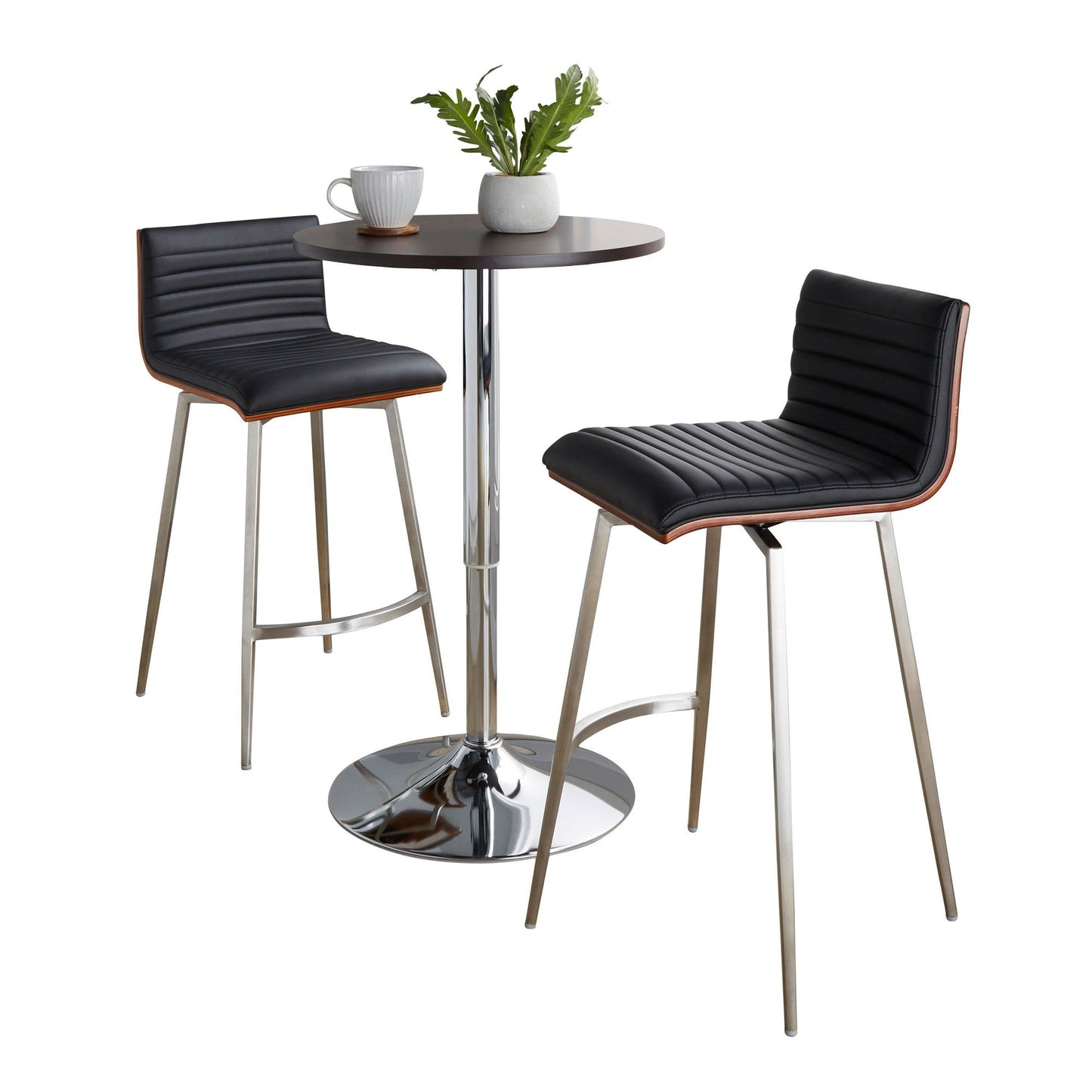 Lumisource Mason Swivel Adjustable Counter Height Dining Set - 3 Piece