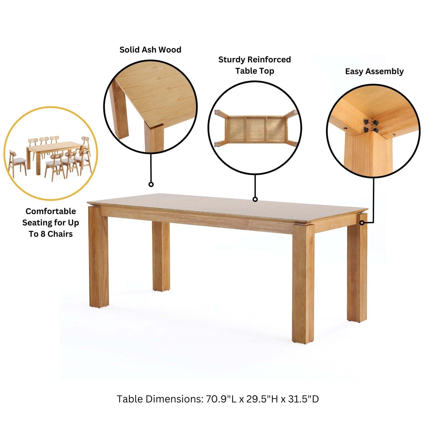 Manhattan Comfort Rockaway Dining Table