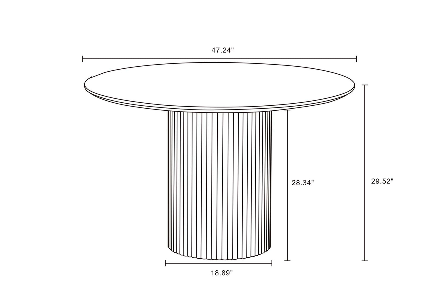 Manhattan Comfort Hathaway Dining Table