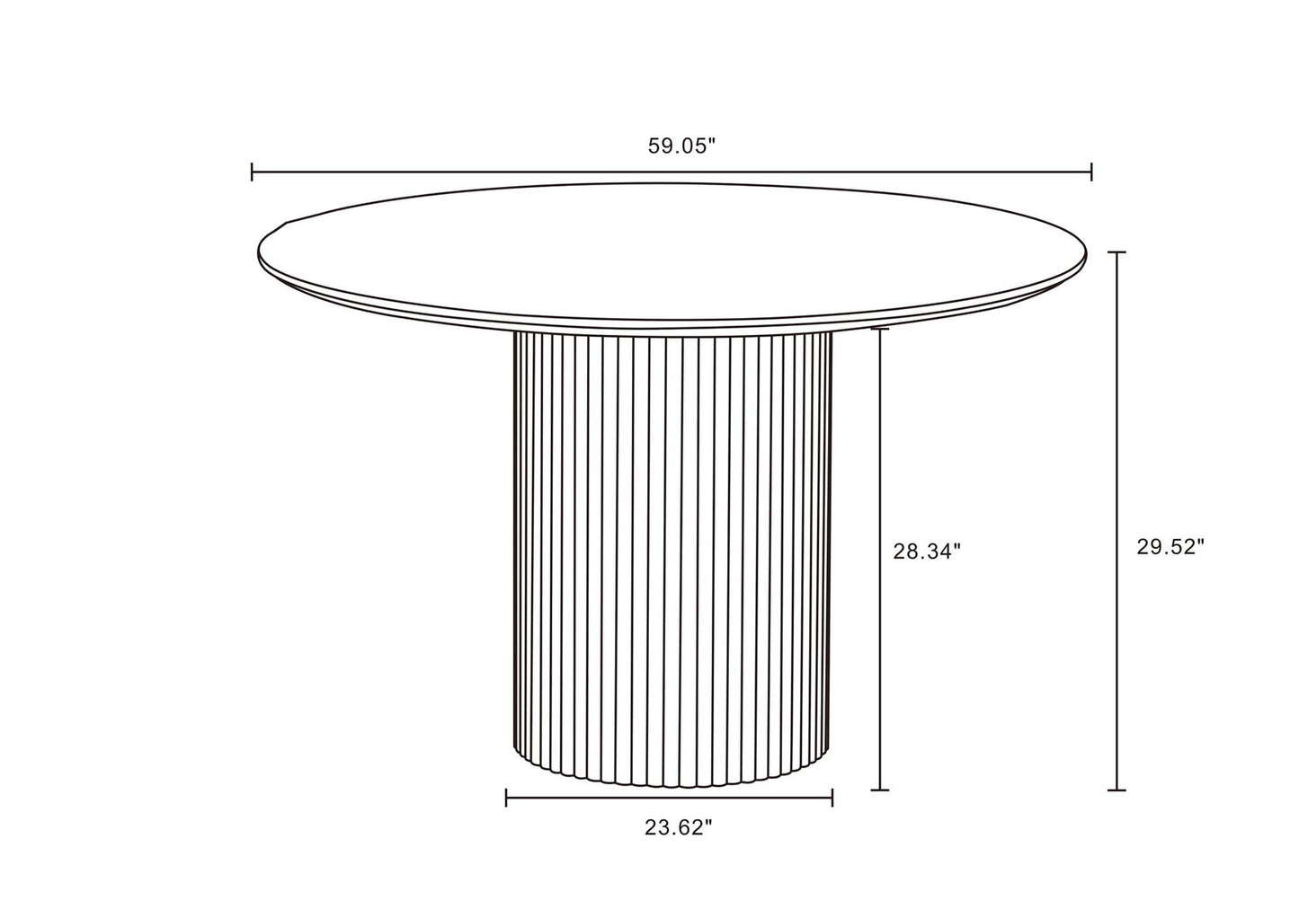 Manhattan Comfort Hathaway Dining Table