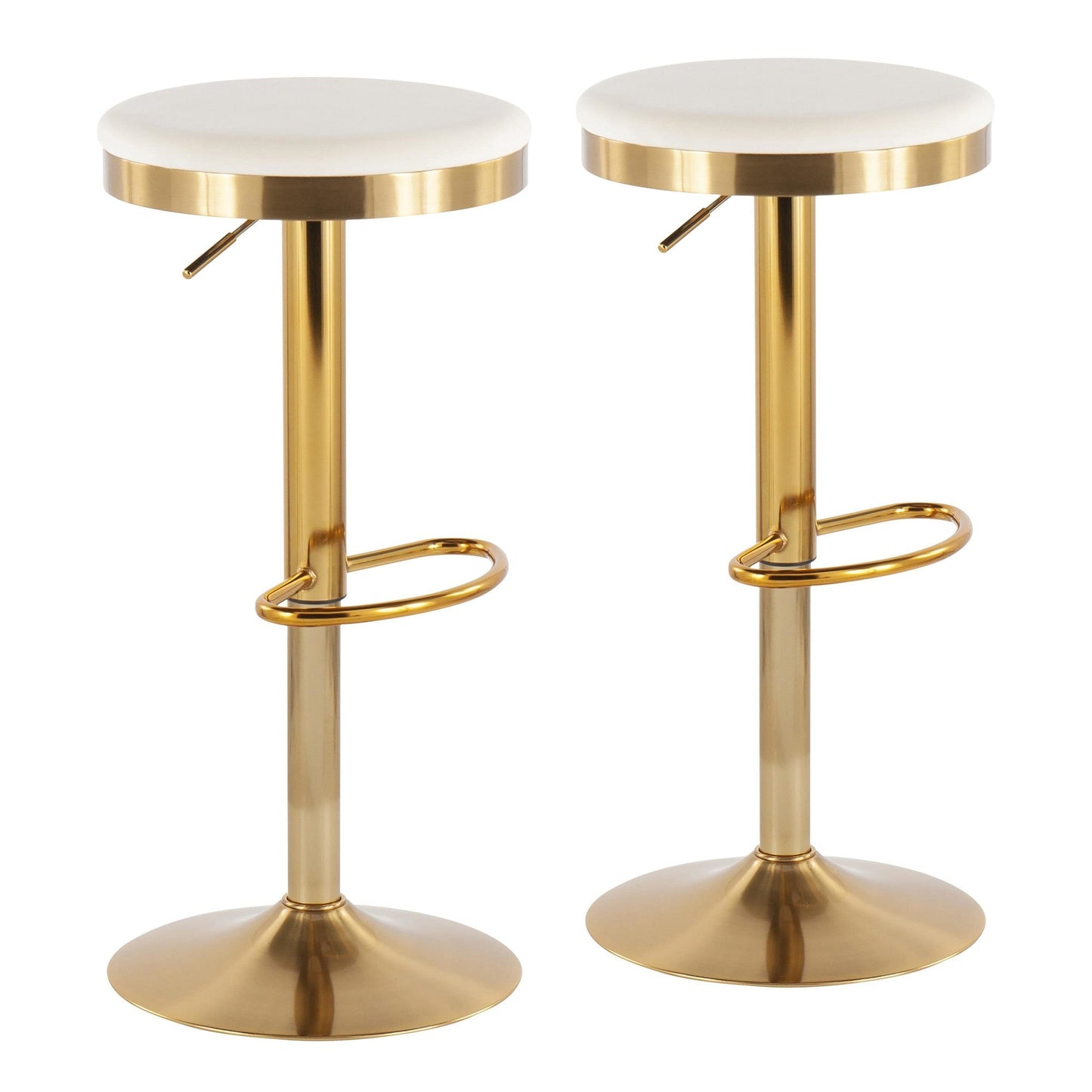 Majestic Office Furniture Upholstered Adjustable Barstool - Set of 2