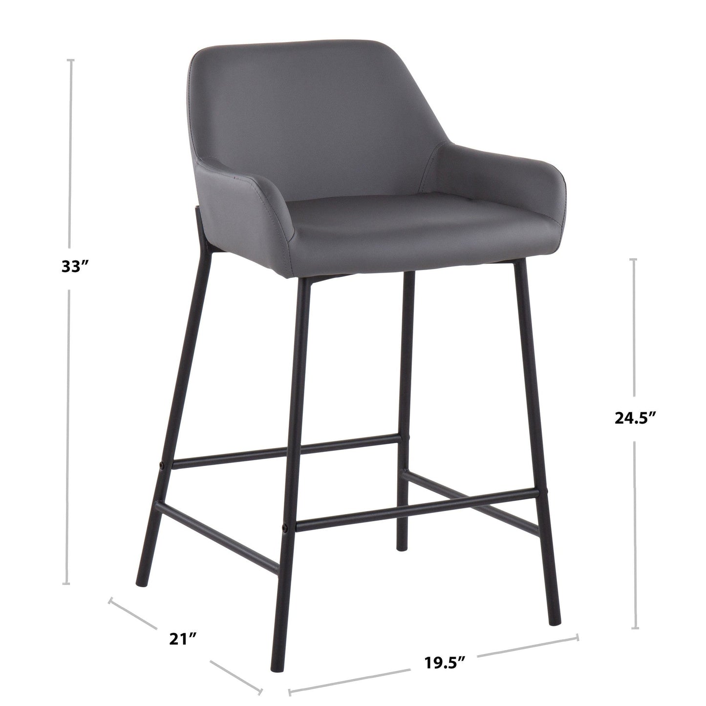 Majestic Office Furniture 24" Fixed-Height Counter Stool - Set of 2
