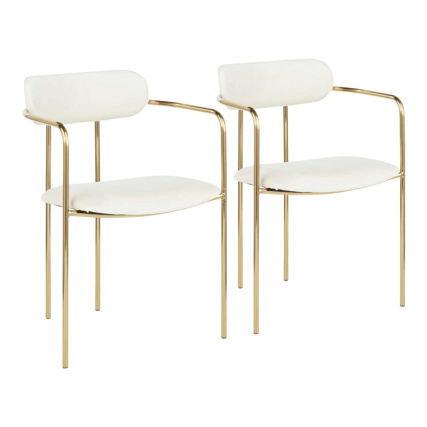 Contemporary Chair in Gold Metal and Black Velvet by Majestic Office Furniture - Set of 2