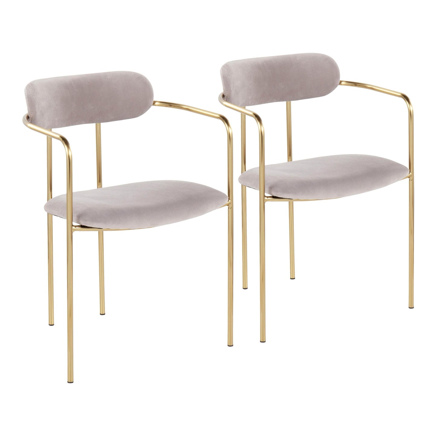 Contemporary Chair in Gold Metal and Black Velvet by Majestic Office Furniture - Set of 2