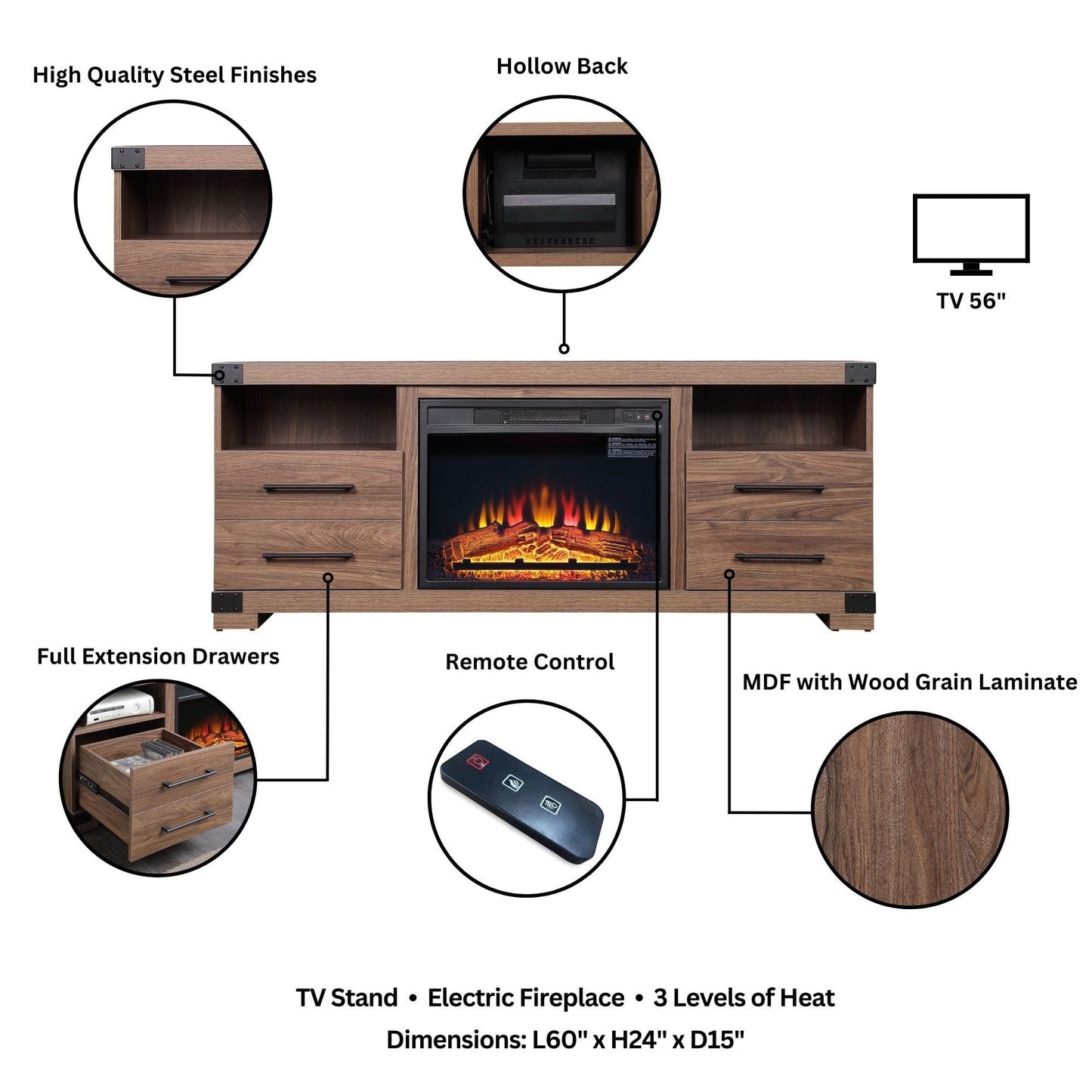 Manhattan Comfort Fireplace and Richmond Fireplace
