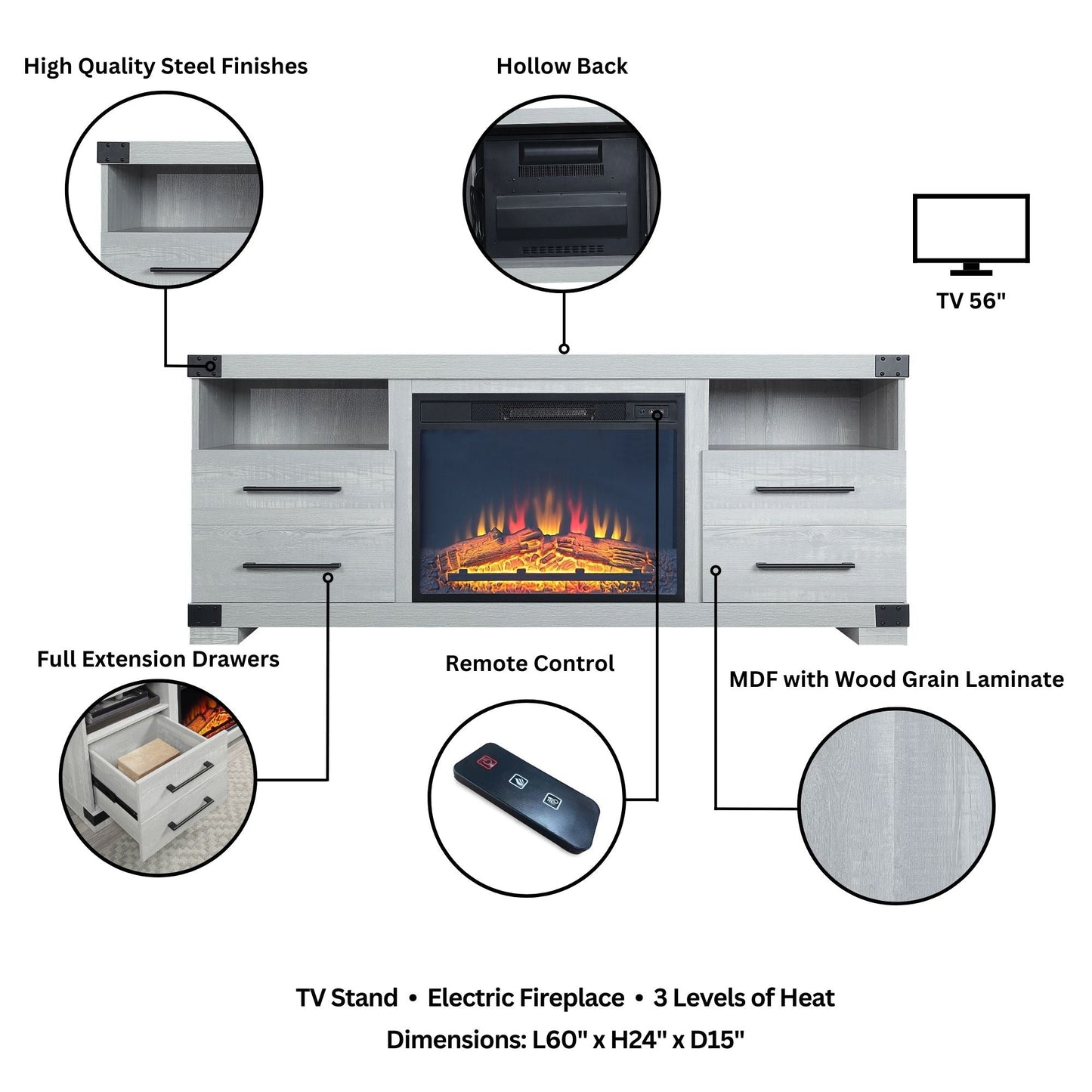 Manhattan Comfort Fireplace and Richmond Fireplace