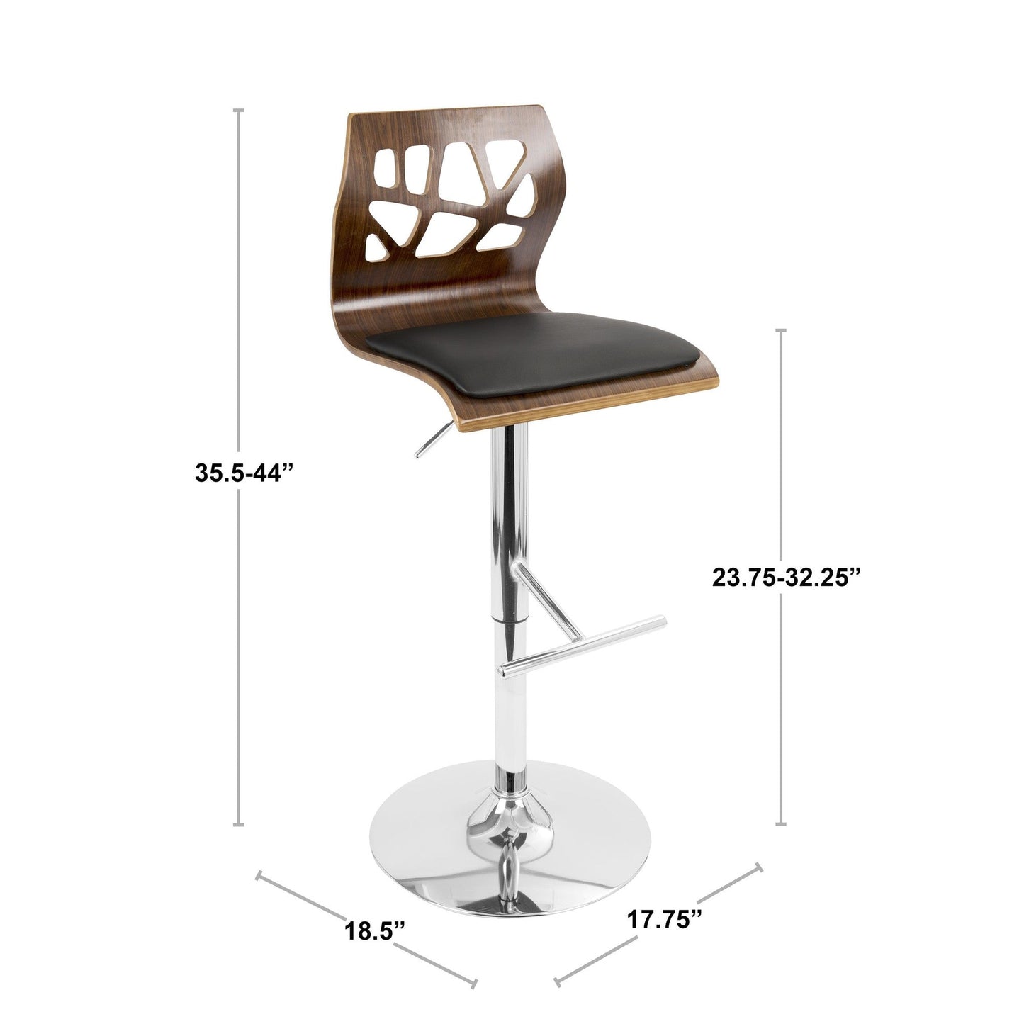 Majestic Office Furniture Adjustable Barstool - Set of 2