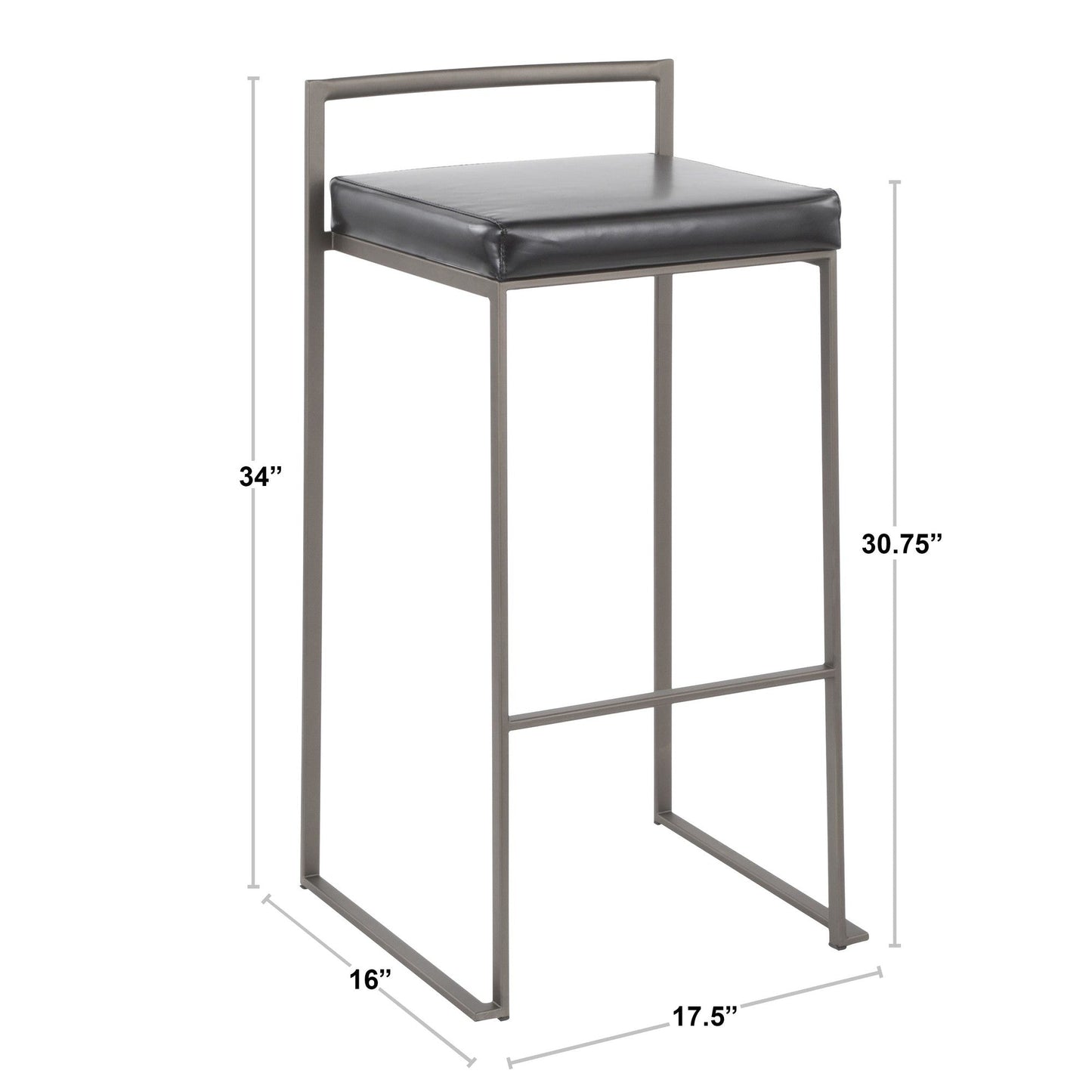 Majestic Office Furniture Stacker 30" Fixed-Height Barstool - Set of 2