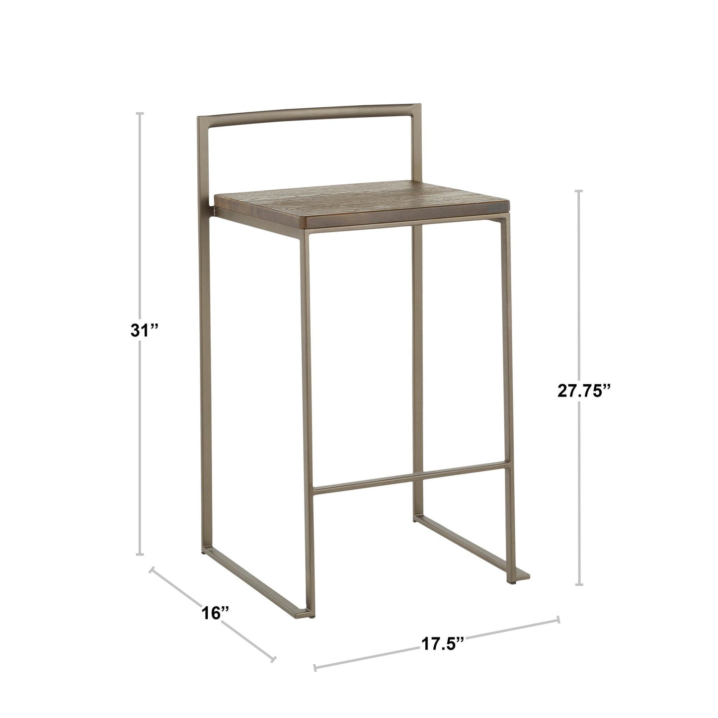 Majestic Office Furniture Stacker 26" Fixed-Height Counter Stool - Set Of 3