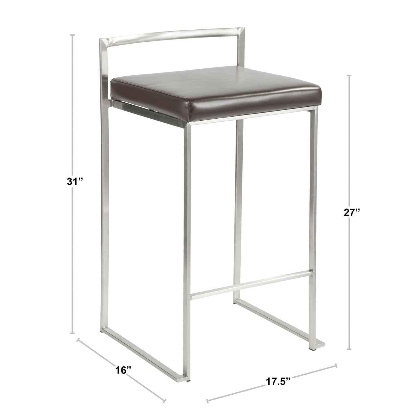 Majestic Office Furniture Stacker 26" Fixed-Height Counter Stool - Set of 2