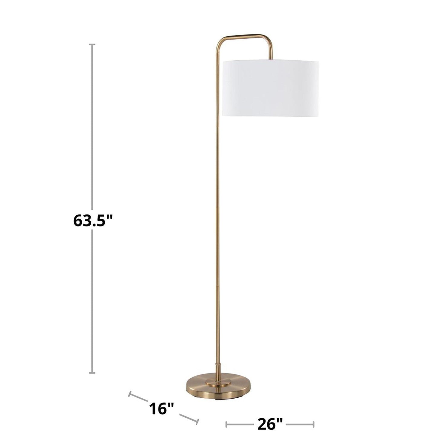 Majestic Office Furniture 63" Metal Floor Lamp