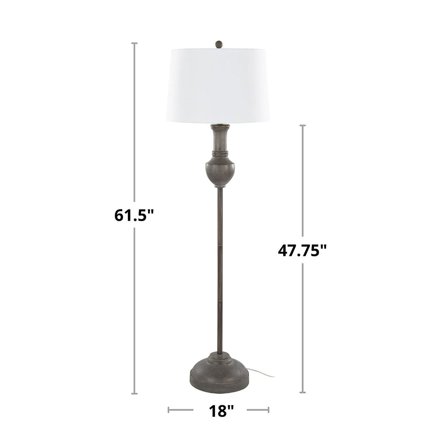 Majestic Office Furniture 61" Polyresin Floor Lamp