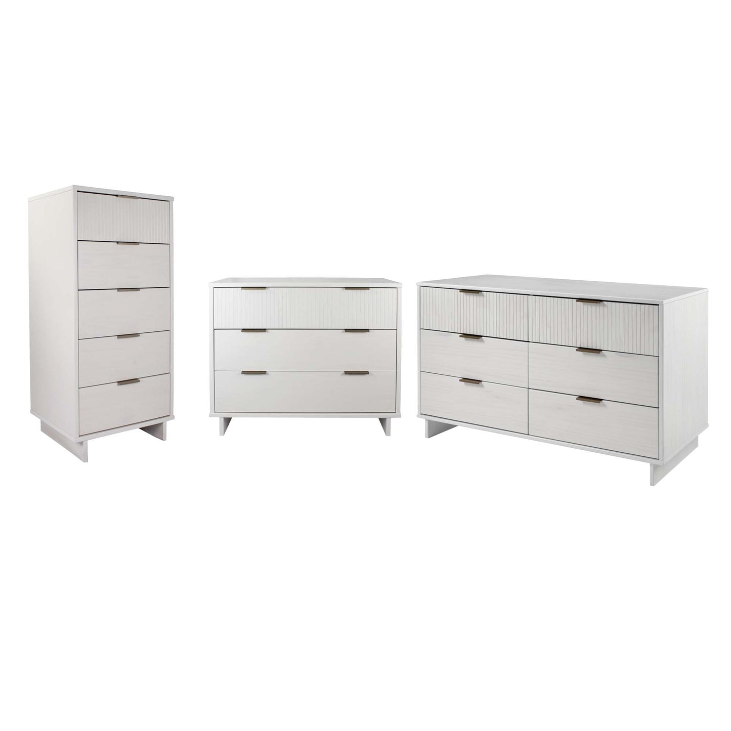 Manhattan Comfort 3-Piece Granville Dresser Set - Tall Narrow, Standard, Double Dresser