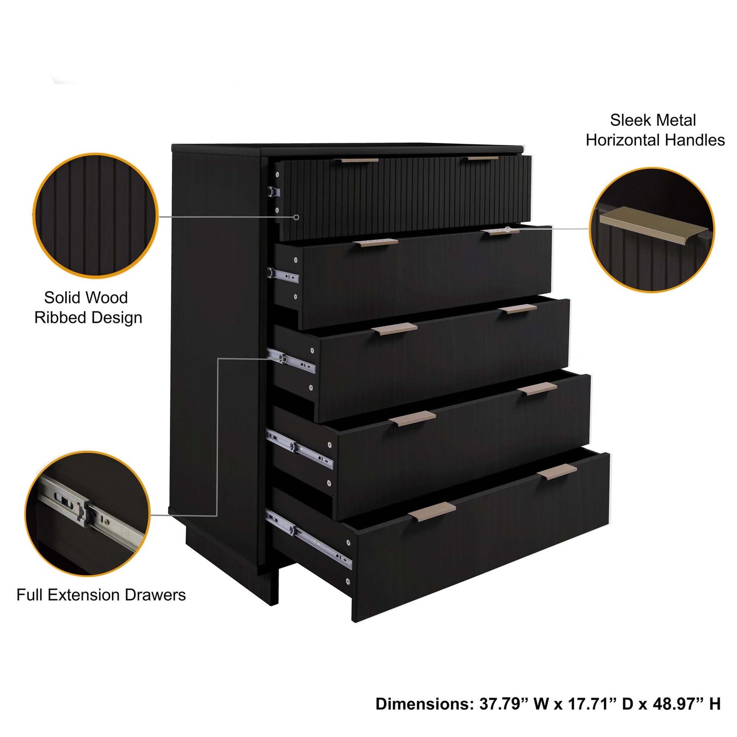 Manhattan Comfort 2-Piece Granville Chest and Double Dresser