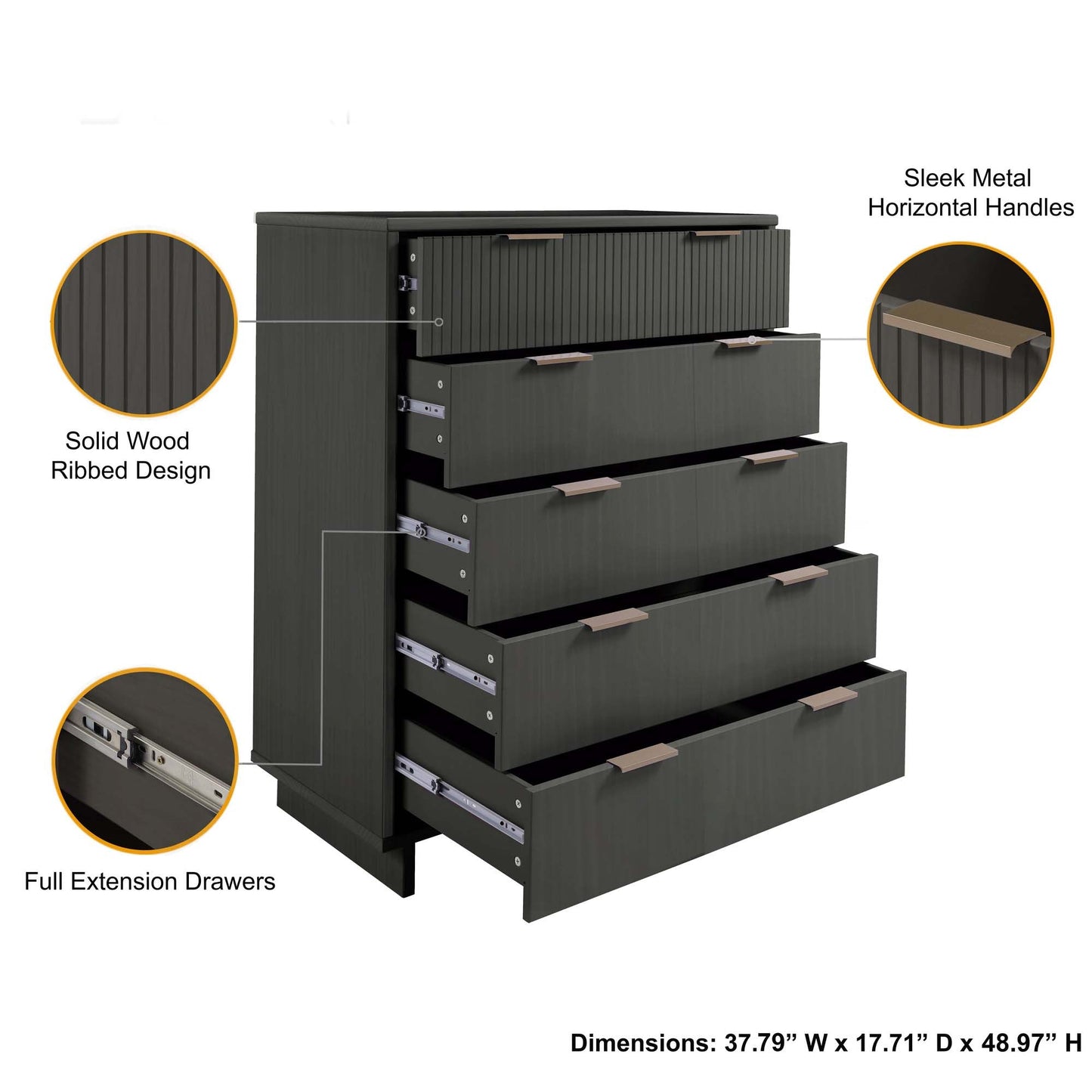 Manhattan Comfort 2-Piece Granville Chest and Double Dresser