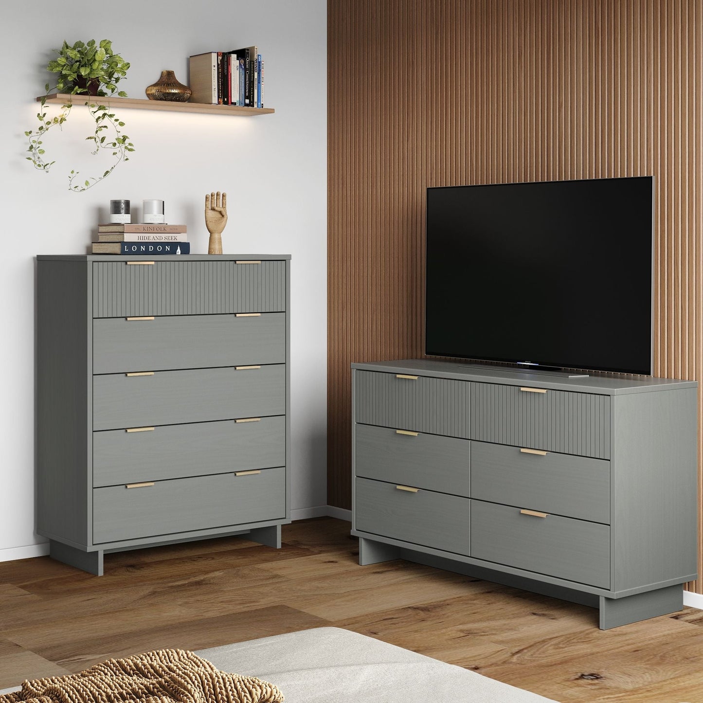 Manhattan Comfort 2-Piece Granville Chest and Double Dresser