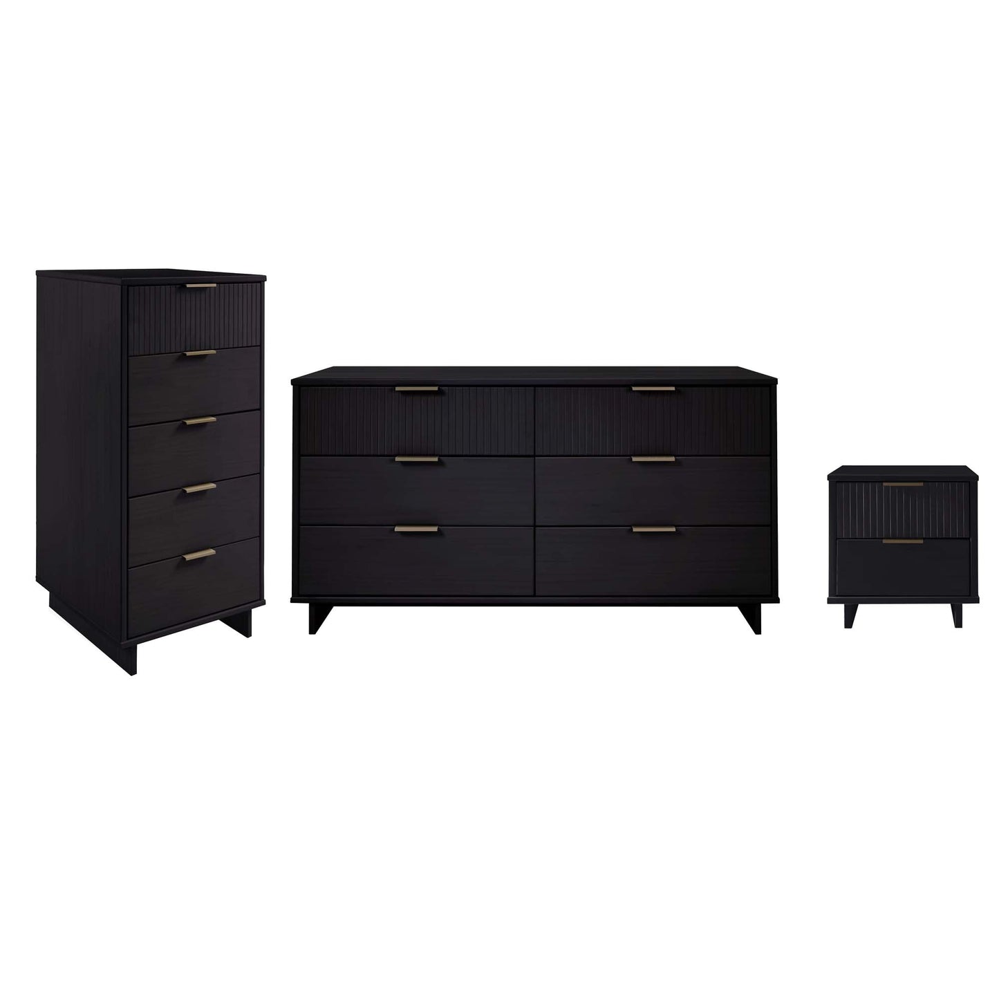 Manhattan Comfort 3-Piece Granville Dresser Set - Tall Narrow, Double Dresser, and Nightstand