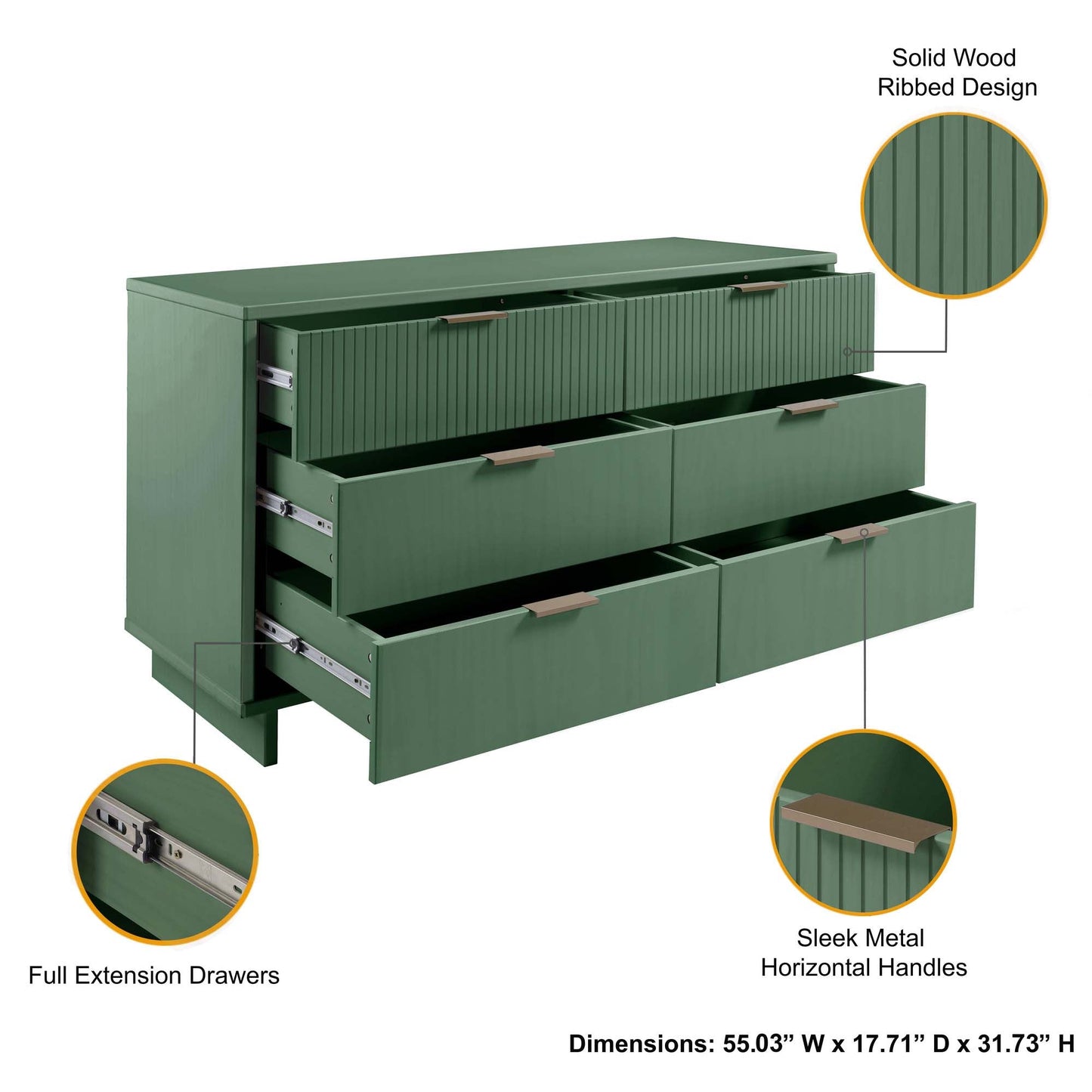 Manhattan Comfort 3-Piece Granville Dresser Set - Tall Narrow, Double Dresser, and Nightstand