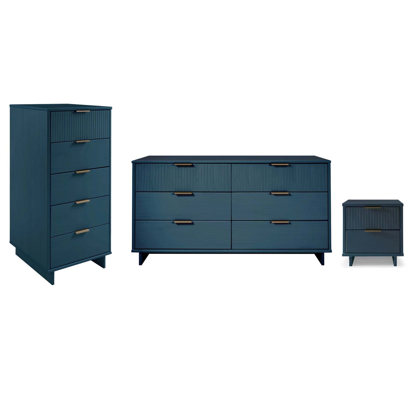 Manhattan Comfort 3-Piece Granville Dresser Set - Tall Narrow, Double Dresser, and Nightstand