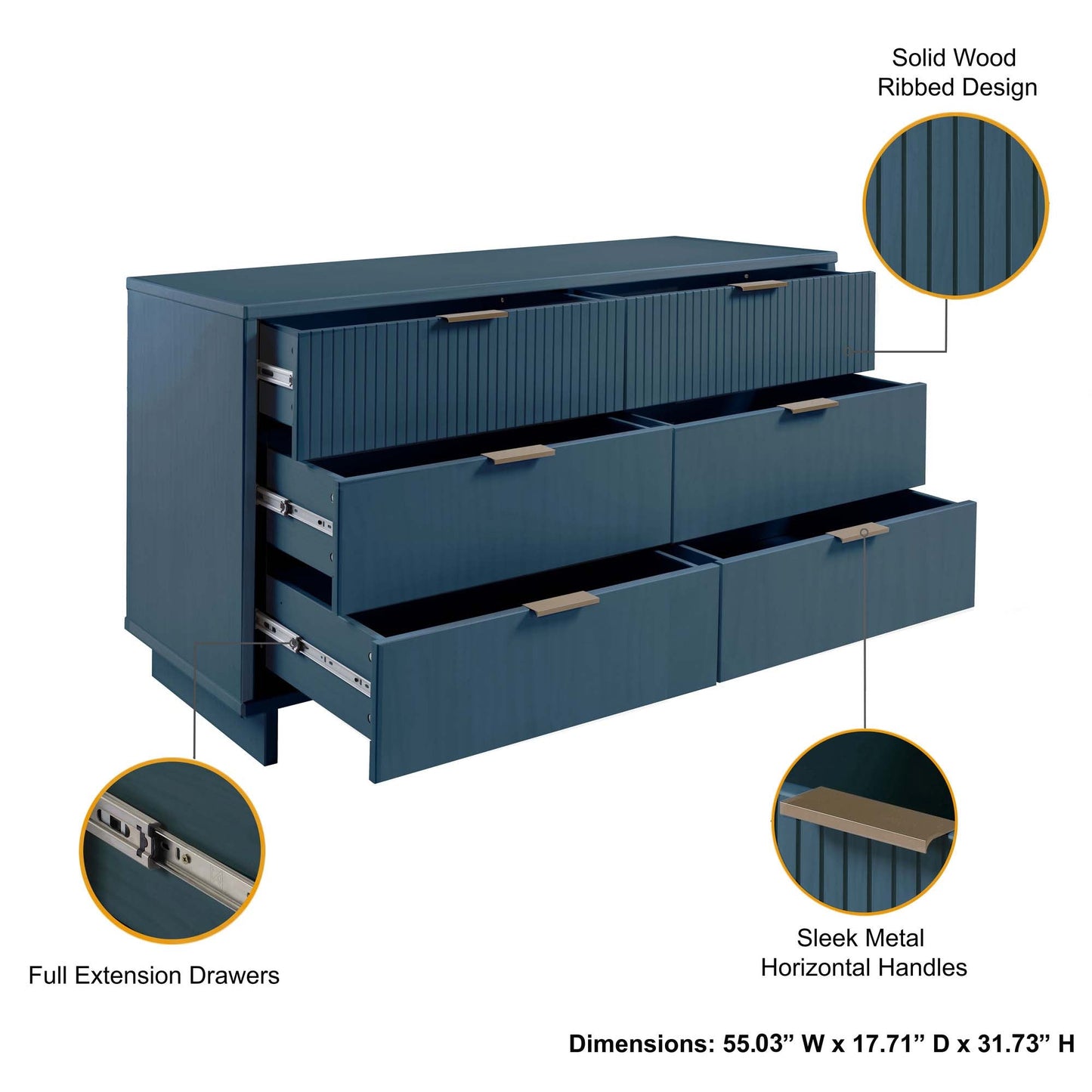 Manhattan Comfort 3-Piece Granville Dresser Set - Tall Narrow, Double Dresser, and Nightstand