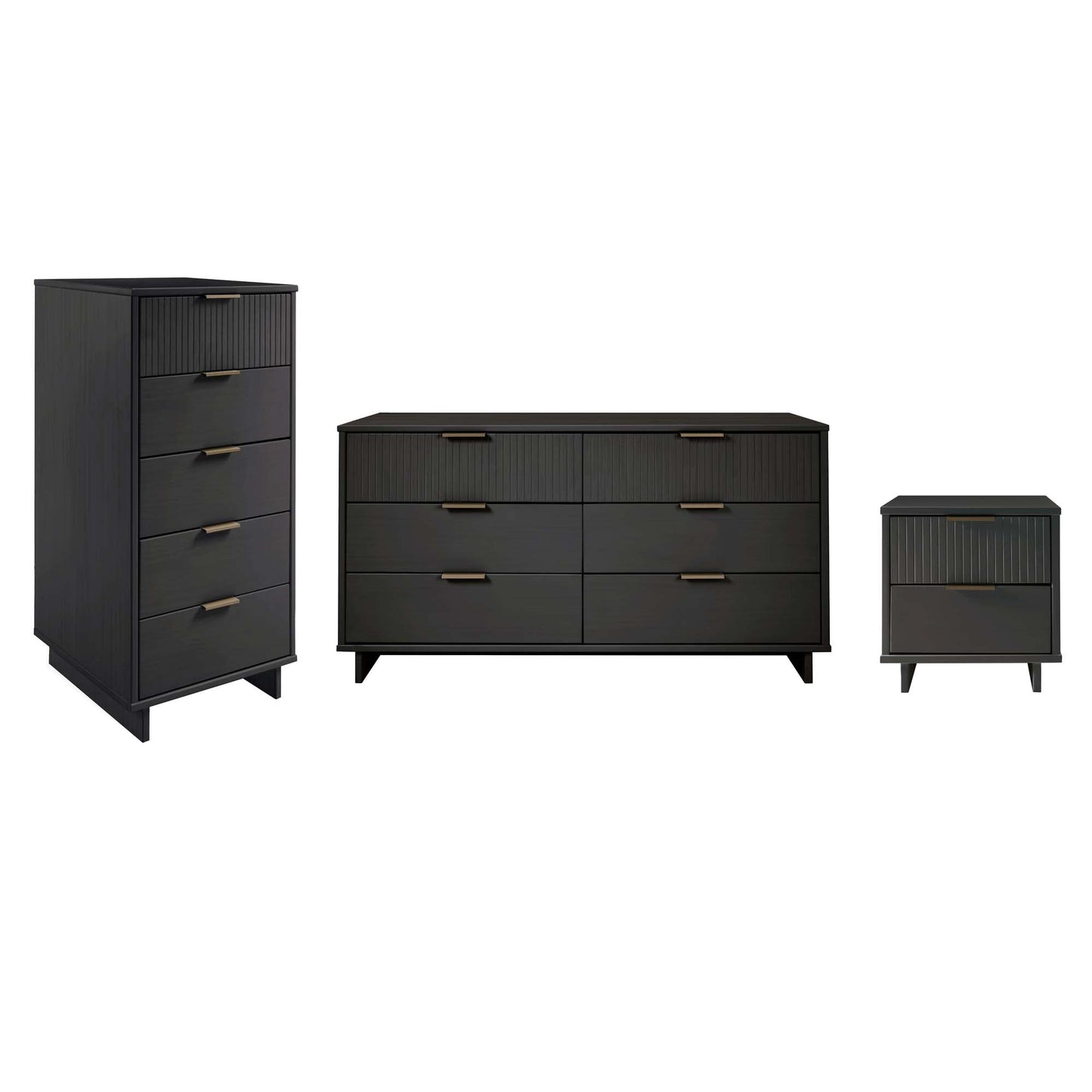 Manhattan Comfort 3-Piece Granville Dresser Set - Tall Narrow, Double Dresser, and Nightstand