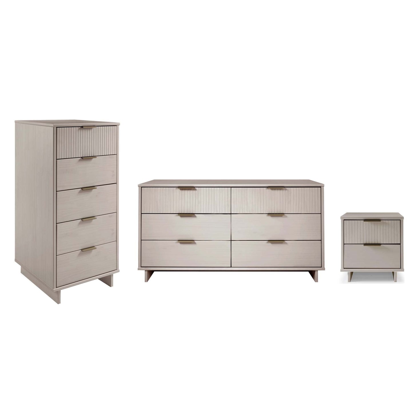 Manhattan Comfort 3-Piece Granville Dresser Set - Tall Narrow, Double Dresser, and Nightstand