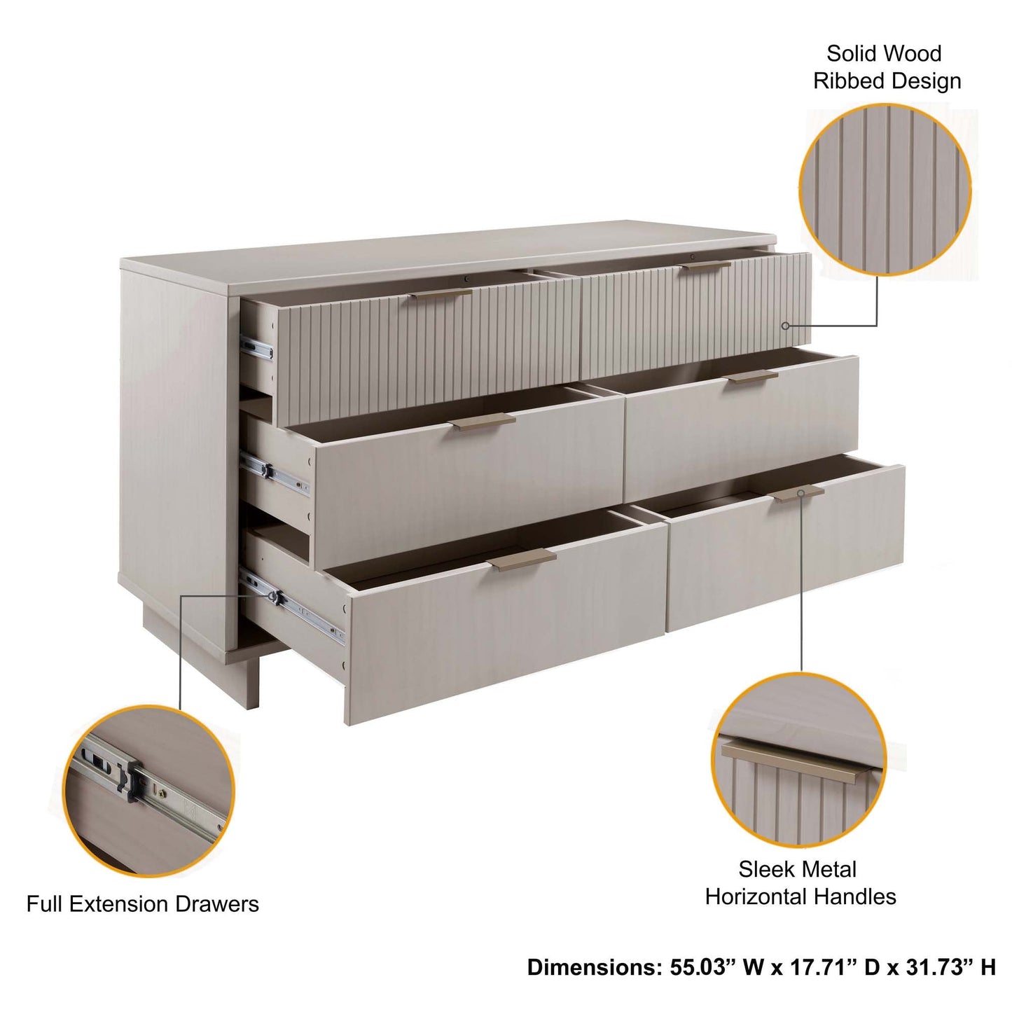Manhattan Comfort 3-Piece Granville Dresser Set - Tall Narrow, Double Dresser, and Nightstand