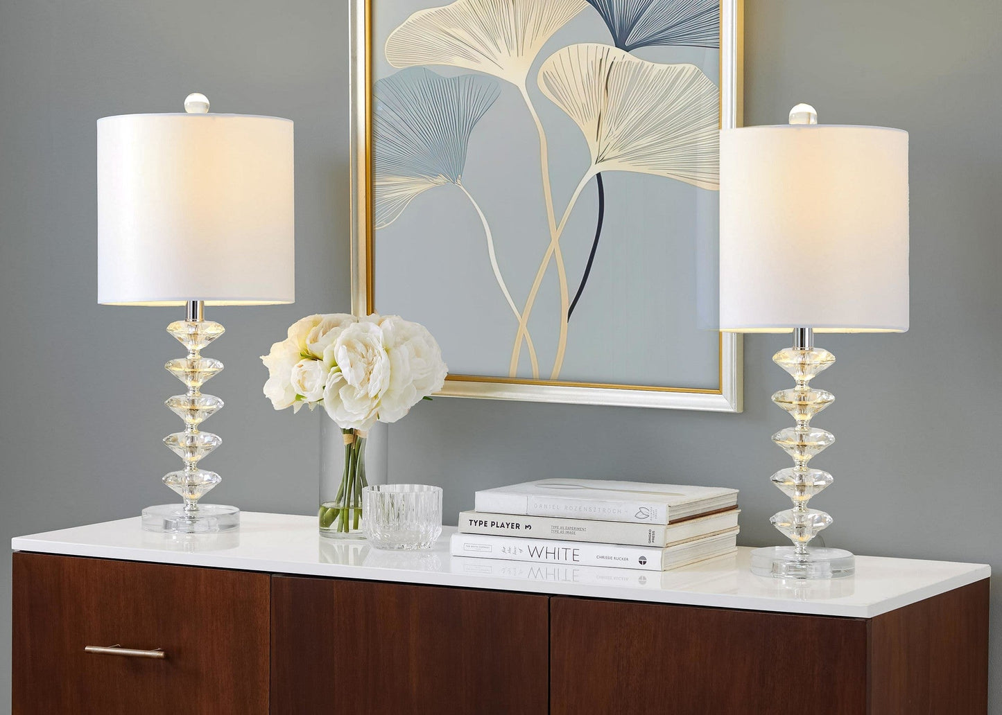 Majestic Office Furniture Stacked 23" Crystal Table Lamp - Set of 2