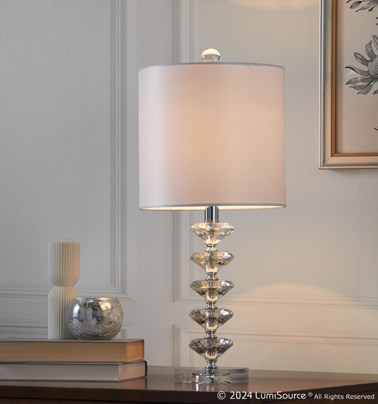 Majestic Office Furniture Stacked 23" Crystal Table Lamp - Set of 2